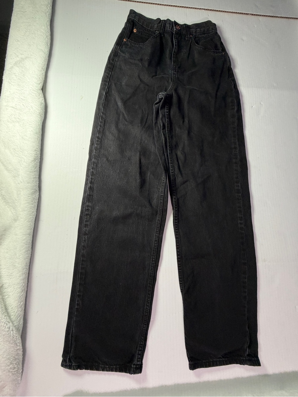 BDG Black High-Rise Straight Leg Jeans